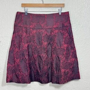 Vtg Y2K A-Line Skirt 12 3-D Textured Art Lagenlook Whimsigoth Jaquard Ann Taylor